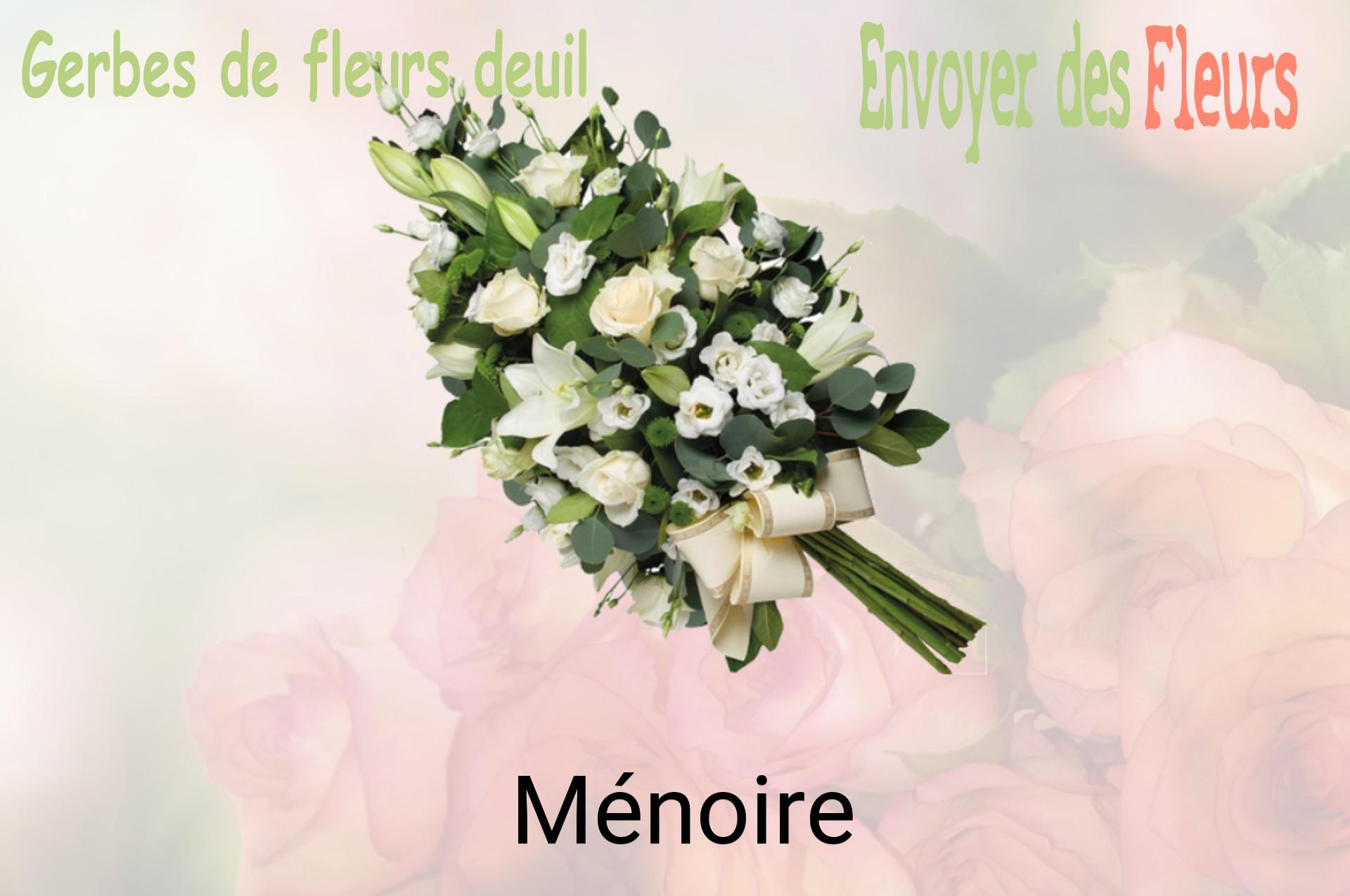 Gerbe de fleurs de deuil livrée à Ménoire